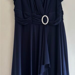R & M Richards Elegant Navy Blue Evening Dress